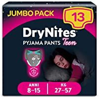 Los mejores  - DryNites Braguitas Absorbentes para Niñas- 8-15 años- 27-57 kg - 13 Unidades
